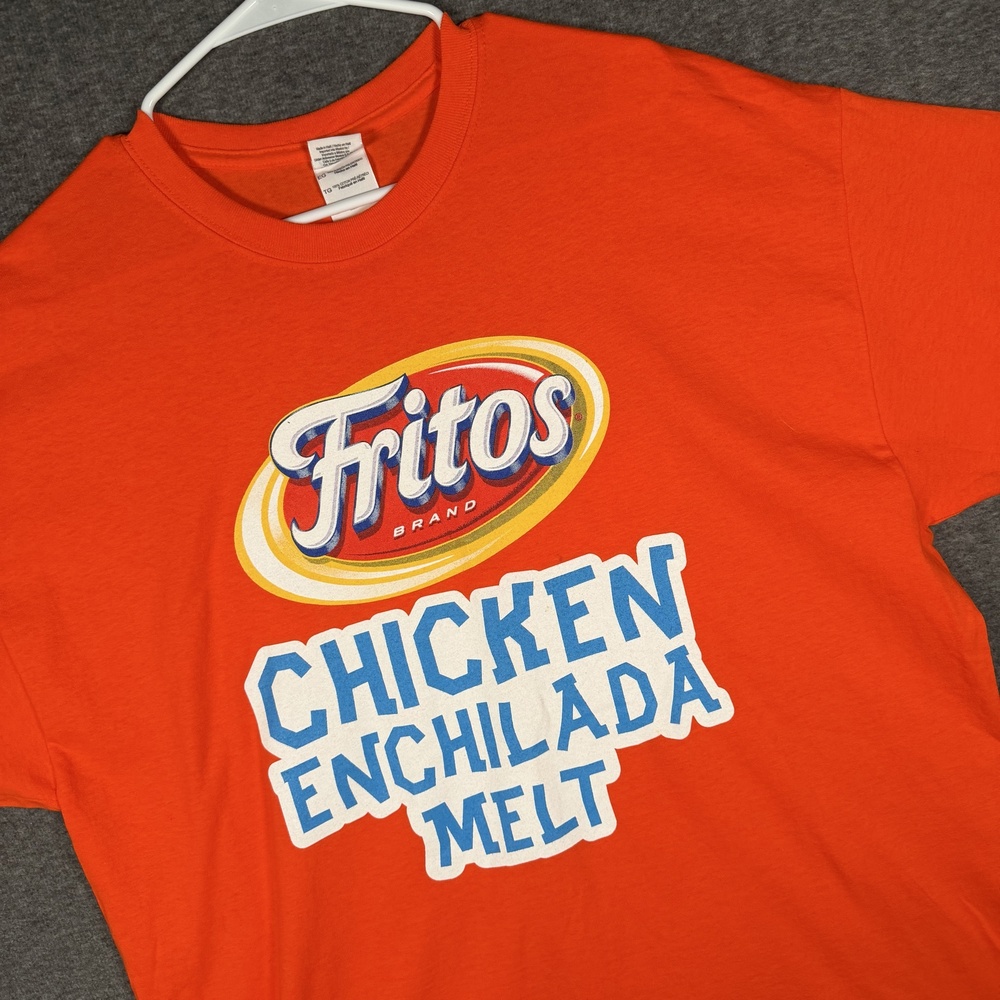 Subway Fritos Chicken Enchilada Melt T Shirt Mens XL Orange Promo Graphic Tee